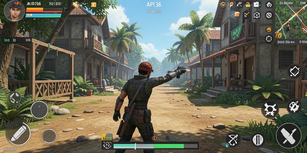 Screenshot dari gameplay API36 yang menampilkan desain dan interaksi karakter.