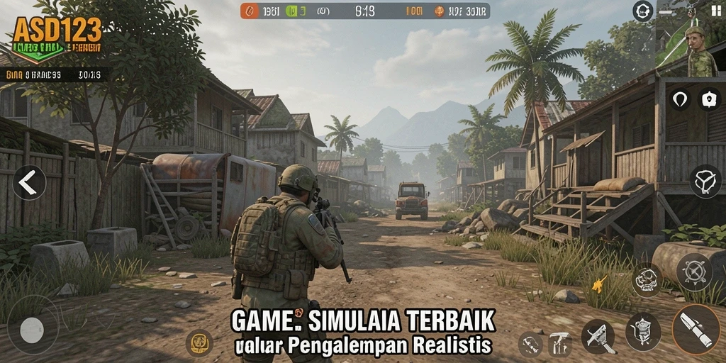 Tampilan gameplay simulasi yang menarik dalam ASD123.