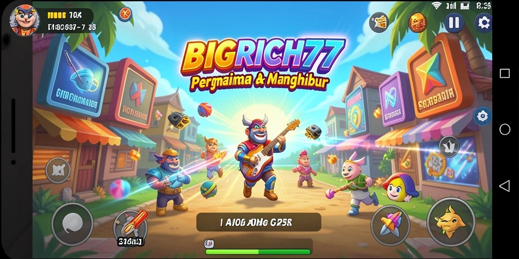 Tampilan gameplay menarik dari BIGRICH77 di arena arcade.