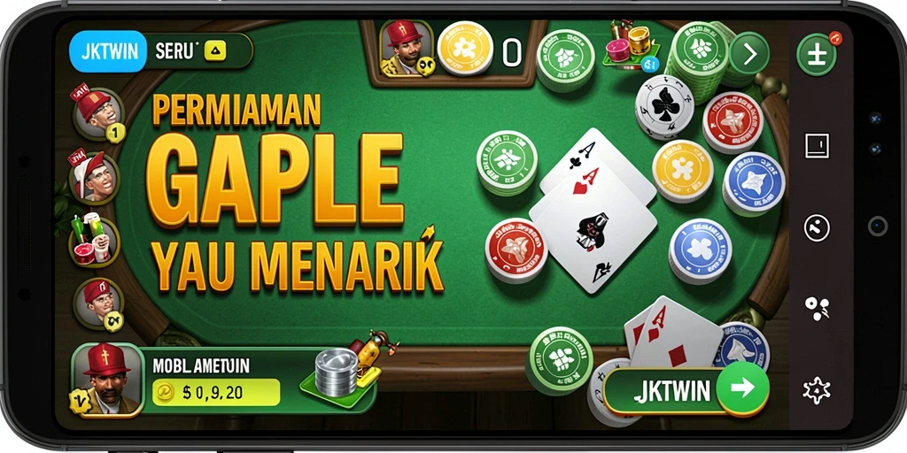 Screenshot gameplay JKTWIN yang menampilkan momen seru Gaple.