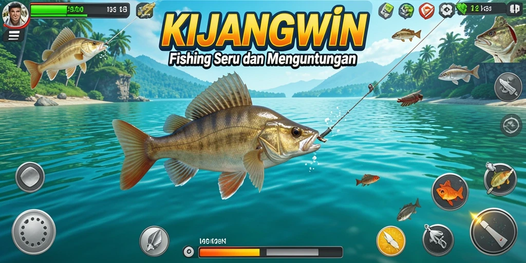 Tampilan gameplay KIJANGWIN yang mendebarkan di dunia Fishing.