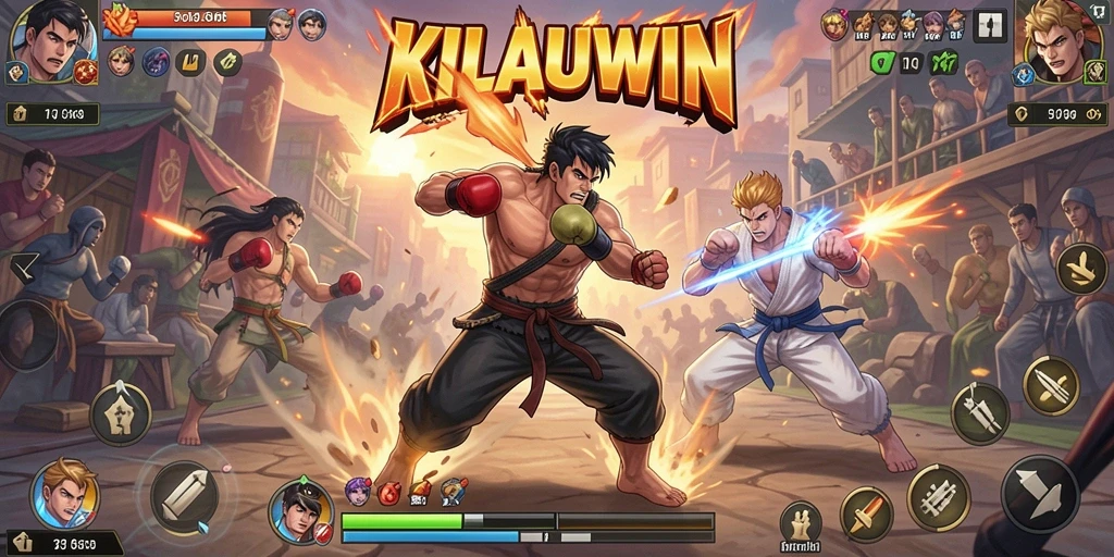 Screenshot gameplay KILAUWIN menampilkan aksi seru dalam pertarungan Fighting.
