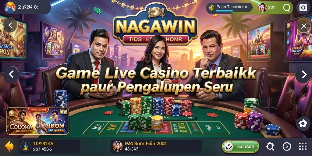 Tampilan gameplay seru NAGAWIN dalam suasana Live Casino.