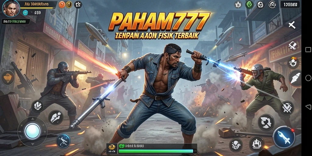 Tampilan gameplay PAHAM777 dengan aksi tembak-menembak yang intens.