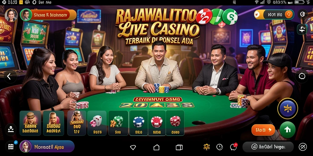 Screenshot utama RAJAWALITOTO menampilkan momen seru permainan Live Casino.