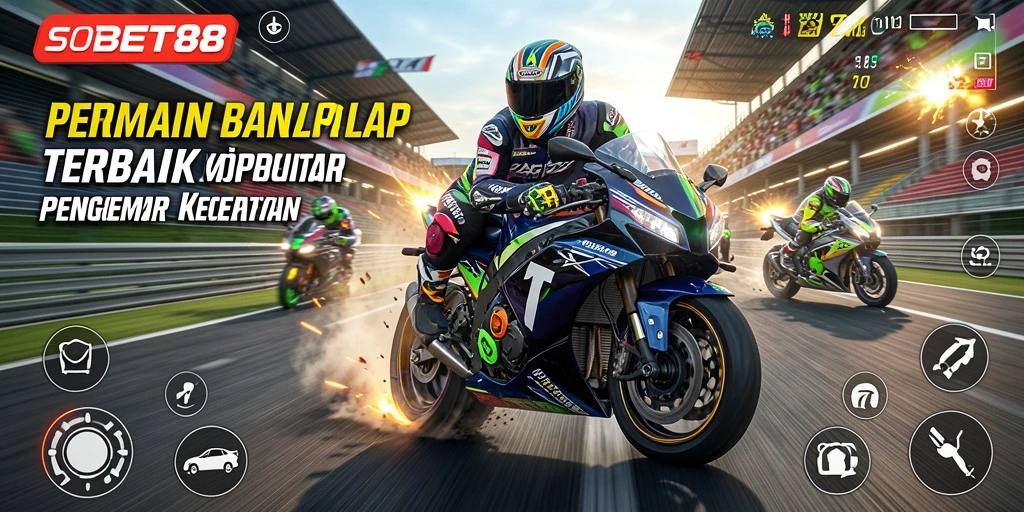Screenshot SERU dari gameplay balapan motor di SOBET88.