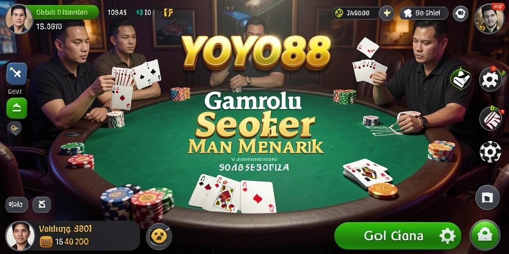 Tampilan seru dari permainan poker di YOYO88.